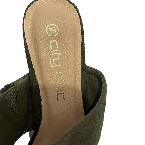 City Chic Khaki Green Remy Mule Heel 39/9 - Picture 2 of 6